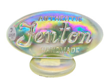 Fenton Topaz Vaseline Iridescent Glass Logo - 9499 TS (Glows) picture