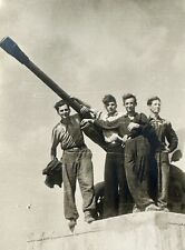 1950s Yong Handsome Guys Four Men Military Weapon Vintage B&W Photo picture