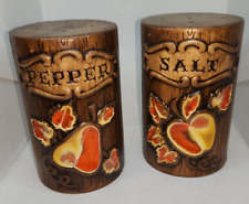 Vintage 70’s Treasure Craft Orange Apple & Pear Ceramic Salt and Pepper Shakers picture