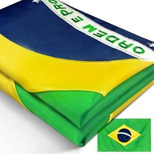 Anley EverStrong Embroidered Brazil Flag 3x5 Ft - Nylon Brazilian National Flags picture