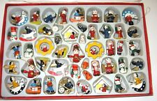 Box of 48 Miniature Wooden Christmas Ornaments - About 1