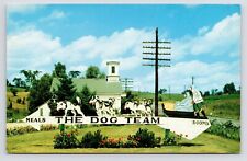 c1950s~Middlebury Vermont VT~The Dog Team Restaurant~Sign~US 7~Vintage Postcard picture