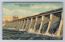 KY-Kentucky, Giant Spillways At Kentucky Dam, Antique, Vintage Souvenir Postcard picture