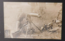 1909 Postcard RPPC US Army Soldier w Heavy Machine Gun Camp Lincoln Chariton IA picture