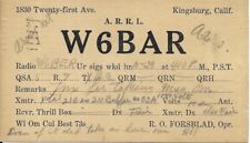 QSL  1932 Kingsburg CA    radio card picture