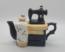 RARE. VTG. WEI CERAMIC MINATURE Teapot Sewing Machine picture