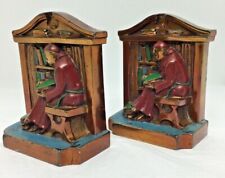 1922 RONSON Polychrome Painted Bookend Bronze Priest Monk Library LV Aronson LVA picture