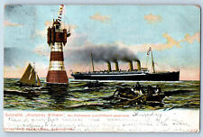 Germany Postcard Crown Prince Wilhelm Rothesand Lighthouse 1906 Good Cancel picture