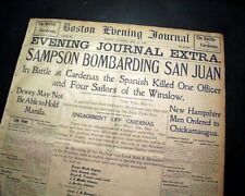 First Battle of BOMBARDMENT OF SAN JUAN Puerto Rico U.S. Navy 1898 old Newspaper picture