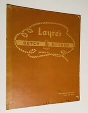 Vintage Restaurant Menu Layre's Dutch Kitchen Villas Delaware Bay New Jersey picture