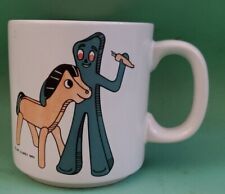 Gumby and Pokey Coffee Cup White Ceramic Mug Vintage 1983 NJ Croce  picture