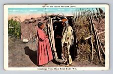 Black River Falls WI- Wisconsin, Indian Medicine Lodge, Vintage c1939 Postcard picture