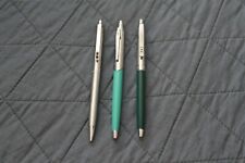 LOT(3) VINTAGE PAPER MATE RIBBED CHECKERED CAP BALLPOINT PENS+MECHANICAL PENCIL picture