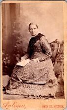 Mature Woman in Lovely Dress, c1860s, CDV Photo, #2292 picture