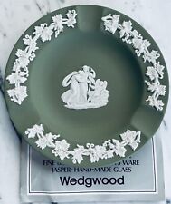 BTG Royal Wedgwood White on Sage Green Jasperware Sweet Plate. Made In England picture