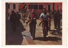 1968 Uprising in Venice Italian ART by Armando Pizzinato RUSSIAN OLD postcard picture