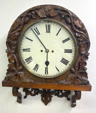 Rare 1850 Antique English Double Fusee Oak Boardroom Wall Clock picture