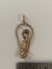 Vintage Virgin Mary Madonna Goldtone Pendant From Spain marked DAG picture