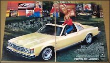 1978 Chrysler LeBaron 2-Page Print Ad Car Automobile Advert Camel Cigarettes picture