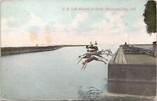 C.1910s Michigan City IN US Life Savers Drill Lifeguard Swimming Postcard A522 picture