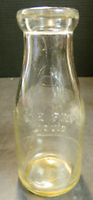 Vintage Embossed MTC One Pint Liquid Glass Bottle 7.25