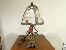 Antique SLAG GLASS BOUDOIR LAMP picture