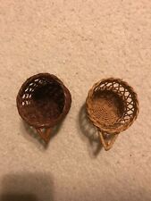 Very Neat Two Vintage Chinese Rattan Weaved Cups picture