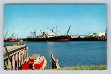 Corpus Christi TX- Texas, Ocean Going Oil Tanker, Antique, Vintage Postcard picture
