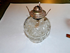 Vintage Glass Hurricane Oil Lamp Honeycomb Pattern SEE DESCRIPTION picture