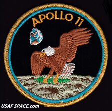 SCARCE APOLLO 11 AB Emblem - Green Moon - VINTAGE ORIGINAL NASA CLOTH BACK PATCH picture