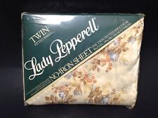 VTG Floral Twin Fitted Bed Sheet Beige Lattice 
