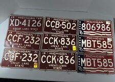 Vintage Michigan Bicentennial Plates Lot 1969 Red 1976 Great Lake State 60s 70s picture