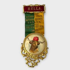 1898 HELLA Shriners 24th Annual Session Imperial Council Medal AAONMS Dallas TX picture