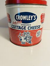Crowley’s Cottage Cheese Vintage Tin 5 Lbs Binghamton NY picture