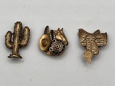 Vintage Western Button Covers Boot Cowboy Hat Steer Saddle Cactus picture