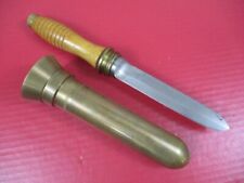 post-WWII US Navy Hard Hat Diver Morse Dive Knife w/Brass Scabbard - Original picture