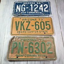 Vintage License Plate Lot  Arizona 1973 1964 Grand Canyon State Damaged Beat Up picture