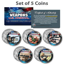 U.S. WEAPONS ARSENAL Guns & Grenade JFK Kennedy Half Dollars US 5-Coin Set picture