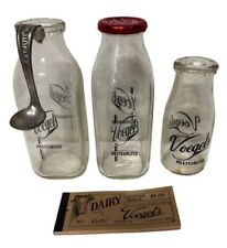 Lot Of 5 Vtg Voegels Milk Bottles Spoon And Coupon Book Voegels Dairy Minnesota picture