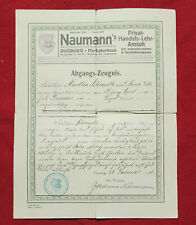 WWI WW1 Era Imperial German paper document departure certificate 1915/16 picture