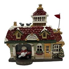 VTG Kurt S Adler Snowtown Airfield Lighted House Christmas Village w/ Box TESTED picture