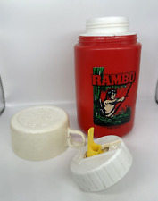 Rambo Thermos Sly Stallone Movie Red White Model 3700 For Lunchbox Vintage 1985 picture