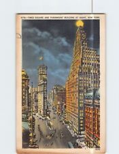Postcard Times Square and Paramount Building at Night New York USA picture