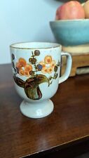otagiri 70's stoneware mug speckled hand painted flowers picture