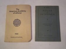 1945 AMERICAN ACADEMY OF ALLERGY CONSTITUTION & 1940'S RULES FOR INTERNS - SC-2 picture