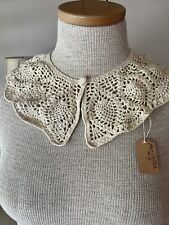 Beige Crochet Cotton Lace Collar Vintage Collar #4 Victorian picture