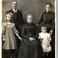c1910s Alluring Family Man Women RPPC Timeless Kinship Boy Dress Real Photo A142 picture