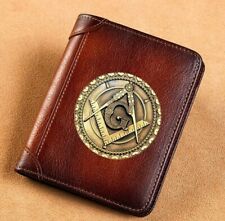 Masonic  - Custom  Genuine Leather Wallet   picture