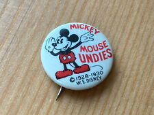Vtg 1928-1930 Mickey Mouse Undies Pinback Walt Disney SUPER RARE Beautiful RARE picture