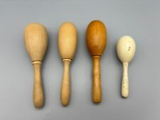 Lot of 4 Vintage Wooden Sock Darner Sewing Tools Egg Shaped ~ GREAT LOT  picture